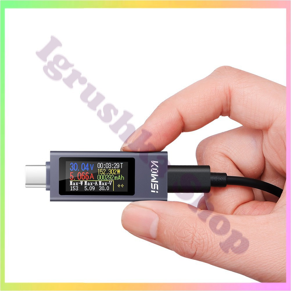 USB тестер KWS2302C TypeC 4 30В 0 12А для вимірювання струму напруги потужності енергії зарядних пристроїв PowerBank адаптерів, фото 1