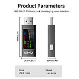 USB тестер KWS-MX23 вимірювач струму напруги потужності енергії вольтметр для USB портів адаптерів зарядних пристроїв PowerBank, фото 2