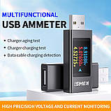 USB тестер KWS-MX23 вимірювач струму напруги потужності енергії вольтметр для USB портів адаптерів зарядних пристроїв PowerBank, фото 5