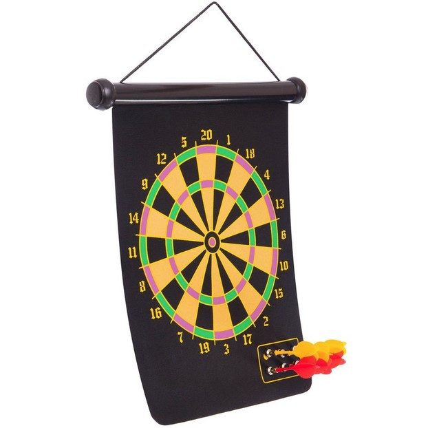Дартс магнітний двосторонній 38 см. Гра дартс із магнітними дротиками