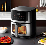 Аерогриль сенсорний 8 літрів Rainberg RB-2268 чорний 4200 ват для здорового приготування їжі без олії, фото 3