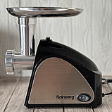 Електрична м'ясорубка шнекова Rainberg RB678 3000 Вт потужна компактна тиха для фаршу, фото 3
