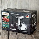 Електрична м'ясорубка шнекова Rainberg RB678 3000 Вт потужна компактна тиха для фаршу, фото 7