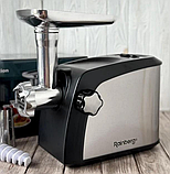 Електрична м'ясорубка Rainberg RB-673A 3800 Вт шнекова м'ясорубка із соковижималкою та аксесуарами для фаршу, фото 4