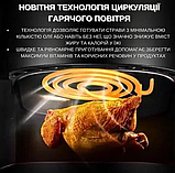 Аерогриль Rainberg RB2295 3800 Вт 8 5 л універсальний гриль для запікання смаження випічки з цифровим дисплеєм антипригарне, фото 4