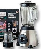 Блендер з кофемолкою Rainberg RB2223 потужний стаційарний 2000 Вт 1.5 л скляний глечик міні блинок для спецій, фото 2
