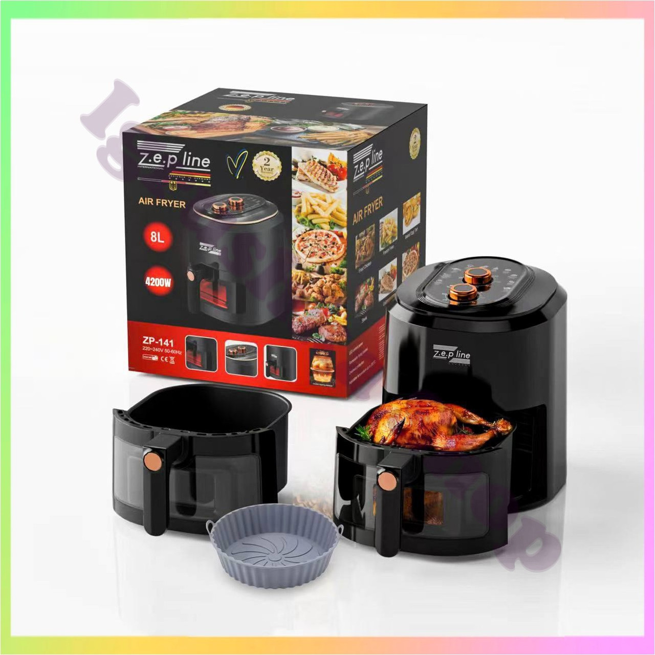 Багатофункціональна фритюрниця Zepline ZP-141 8л 4200Вт без масла антипригарне покриття легкість миття висока швидкість циркуляції, фото 1
