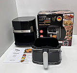 Аерофритюрниця 8 літрів 3500Вт Zepline ZP-215 без олії антипригарне покриття легке миття швидка циркуляція повітря гриль, фото 4