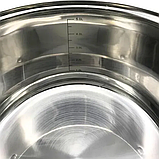 Набір кастрюль із нержавіючої сталі Zepline ZP-076 18 предметів для всіх плит антипригарне покриття жаростійке скло мірна шкала, фото 4