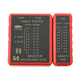 Універсальний тестер для HDMI та RJ45 кручений пари з індикатором перевірки мережевих кабелів та мультимедіа, фото 3