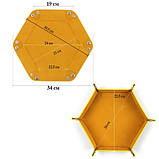 Дайс-трей лоток для кубиків складаний шестикутний шкіряний для настільних ігор рольових ігор Dungeons Dragons Pathfinder Warhammer, фото 2