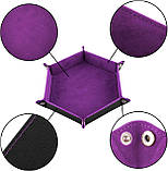 Дайс-трей лоток для кубиків складаний шестикутний шкіряний для настільних ігор рольових ігор Dungeons Dragons Pathfinder Warhammer, фото 3