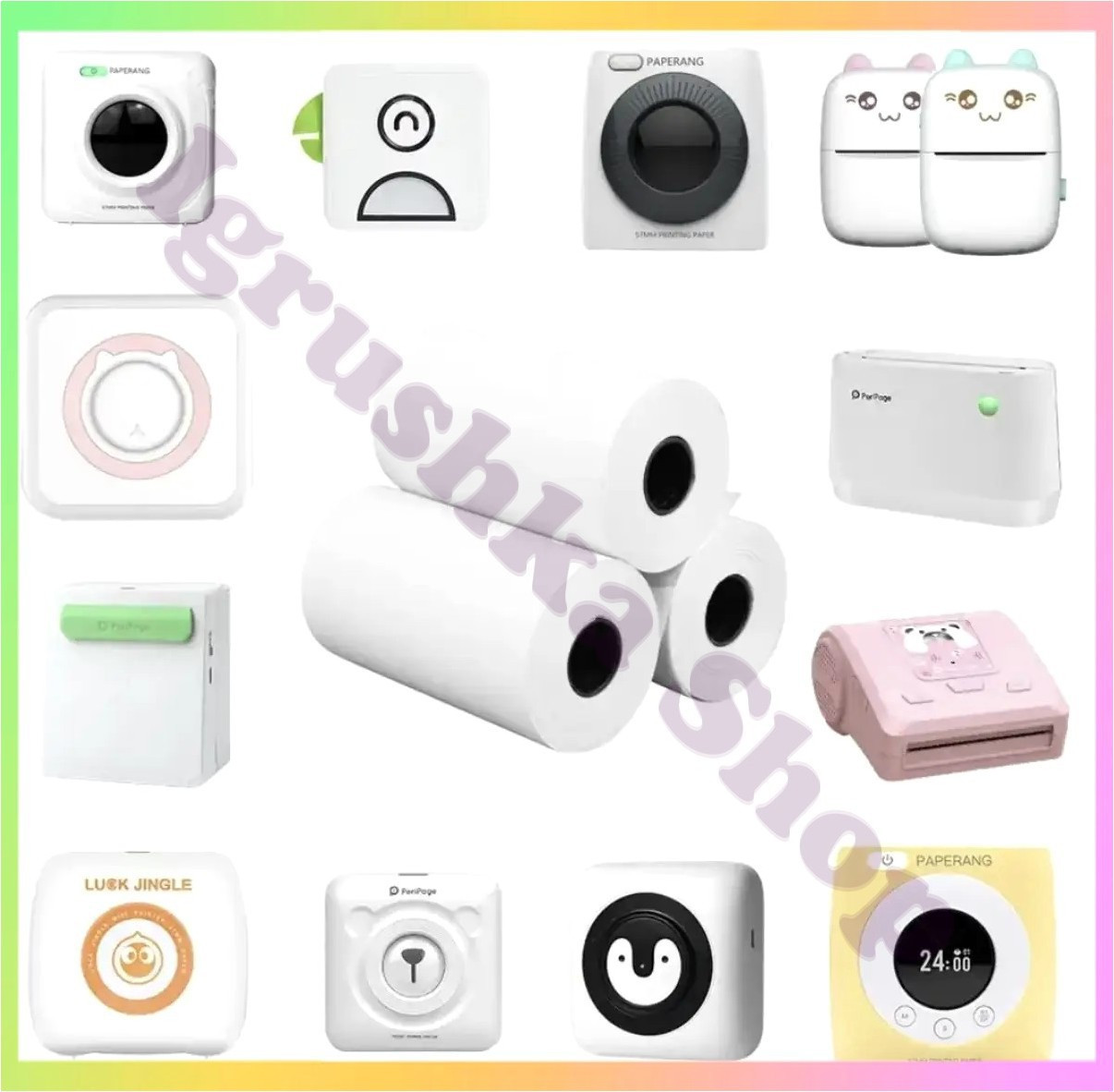 Термопапір для дитячого фотоапарата міні принтера фотопапір для творчості 3 метри 30 фотографій 10х5 см білий, фото 1