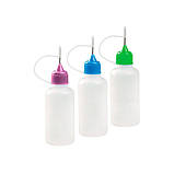 Пластикові пляшечки 30 мл 5 штук з металевим носиком та кришкою для рідин масел клею та чорнила, фото 2