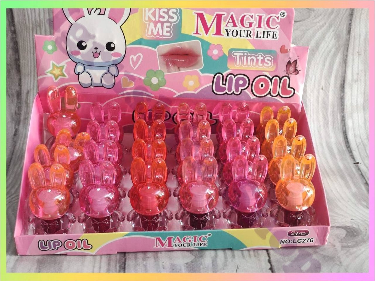 Тинт для губ зайчик Magic Tint яскравий гелевий бальзам для губ блискучий тривалий увлажняющий догляд, фото 1