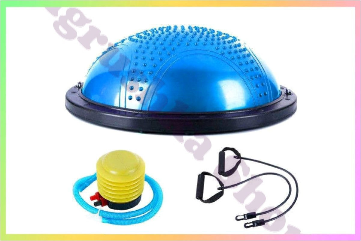 Гімнастична напівсфера для фітнесу фітбол напівсфера PF-01 60 см з шипами тренажер для балансу координації йоги пілатесу, фото 1