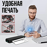 Акумуляторний портативний термопринтер моментального друку Bluetooth USB M15 A4 безчорнильний компактний термодрук, фото 3