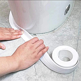 Самоклеюча стрічка для ванн та раковин бордюрна силіконова герметизуюча 3.2м 38мм водонепроникна еластична для ремонту, фото 6