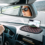 Багатофункціональний автомобільний нековзний коврик для приладової панелі органайзер для гаджетів аксесуар для авто, фото 4