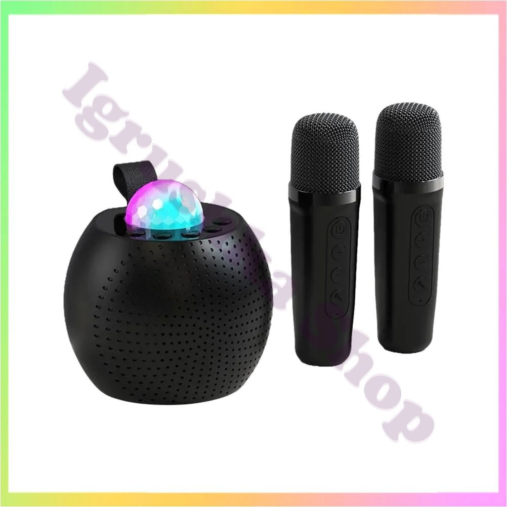 Портативна Bluetooth колонка Z1 з LED світлом два мікрофони проекція чорна біла рожева KTV акустика музика, фото 1