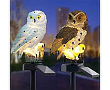 Садовий світильник на сонячній батареї сова ліхтар вуличний декоративний освітлення для саду нічний освітлювальний прилад, фото 3