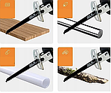 Портативна акумуляторна шабельна пила 48V 2 батареї лобзик для різання дерева металу пластику легка потужна універсальна, фото 4