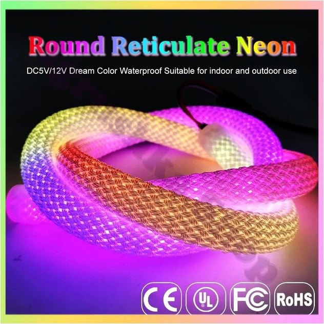 Неонова світлодіодна стрічка RGB WS2811 гнутка освітлювальна стрічка з пультом управління 5V 3W 50 LED метр молочно-біла IP67, фото 1