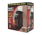 Компактний електричний обігрівач Handy Heater тепловентилятор 400 Вт з таймером для кімнати в розетку керамічний нагрівач, фото 2