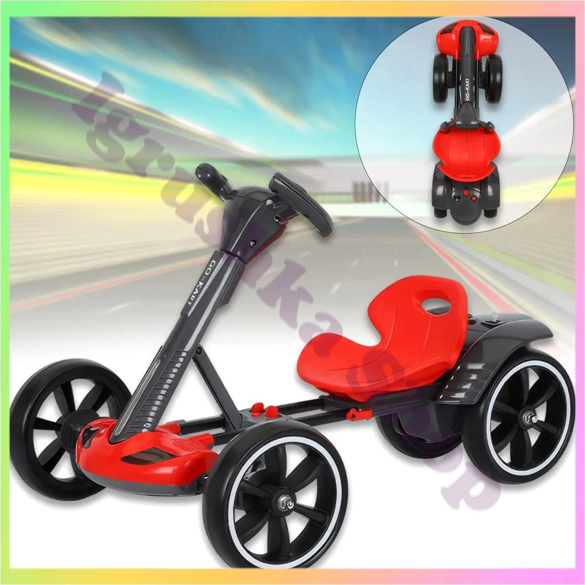 Електромобіль складаний з аккумулятором 6V 4.5Ah для дітей до 8 років червоний швидкість 6 км, фото 1