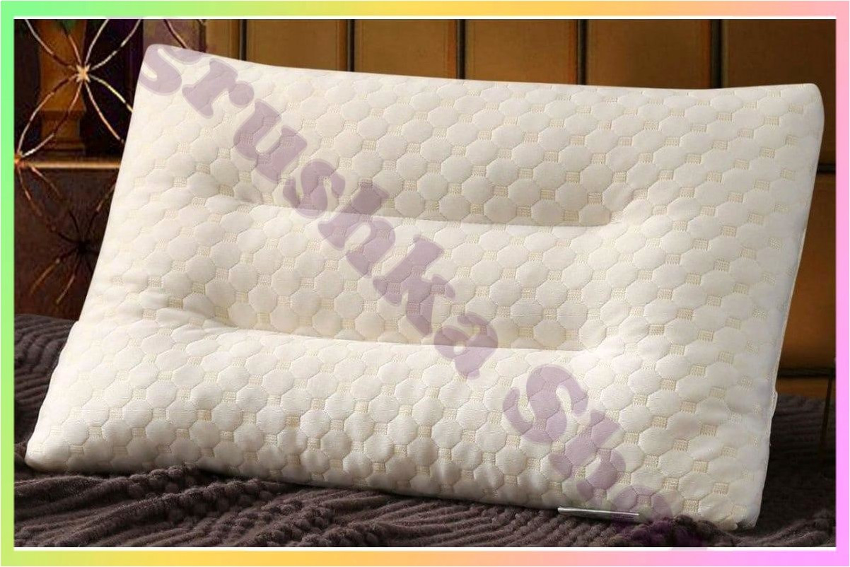 Ортопедична подушка латексна ергономічна для сну з підтримкою шиї та голови 30x50 см гіпоалергенна дихаюча пам'ять, фото 1