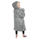Толстовка плед з капюшоном Huggle Hoodie оверсайз затишна тепла з рукавами та велика кишеня для рук подарунок для дорослих дітей, фото 5