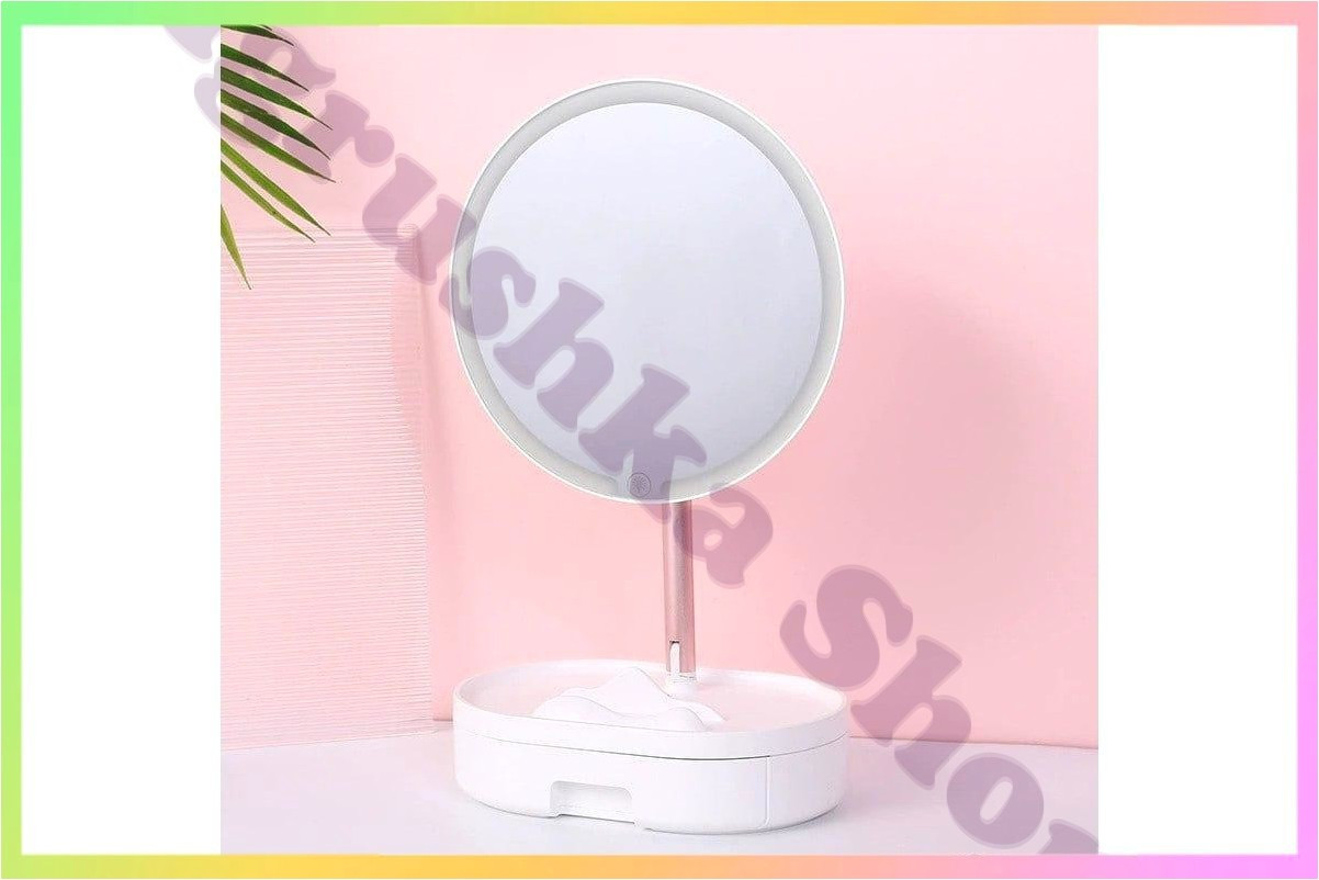 Настільне зеркало з LED підсвічуванням XR-6606 косметичне кругле з м'яким світлом, фото 1