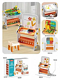 Дитячий стіл трансформер 4 в 1 зі стільцем магнітна дошка для малювання конструктор з блоків розвиваючий ігровий столик, фото 5