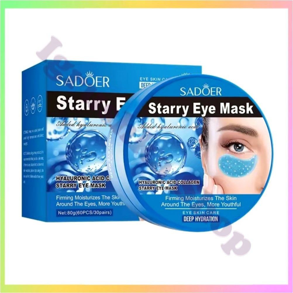 Зволожуючі патчі для повік SADOER з гіалуроновою кислотою для боротьби з втомою зморшками темними колами еластичності тонусом, фото 1