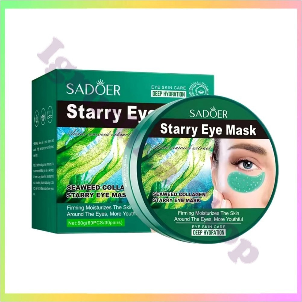 Патчі для очей Sadoer з екстрактом морських водорослей гідрогелеві для відновлення шкіри навколо очей з гіалуроновою кислотою, фото 1