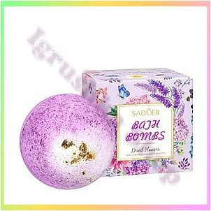 Бомбочка для ванни з ароматом лаванди та сухими квітами Sadoer 100 г пінна бомбочка для релаксації та догляду за шкірою, фото 1