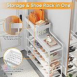 Стелаж для взуття білий полиця для взуття металеве взуття в стилі лофт зберігання взуття коридор передпокій, фото 3