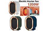 Портативний електричний обігрівач тепловий вентилятор настільний 1200W компактний обігрівач для будинку офісу гаража, фото 2
