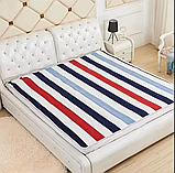 Електричне простирадло 150х70 см з підігрівом різнокольорові смуги для дому медичних закладів салонів краси СПА, фото 3