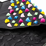 Массажний ортопедичний коврик для ніг аплікатор для самомасажу з камінням 175х35 см для зняття напруги профілактика сколіозу, фото 4