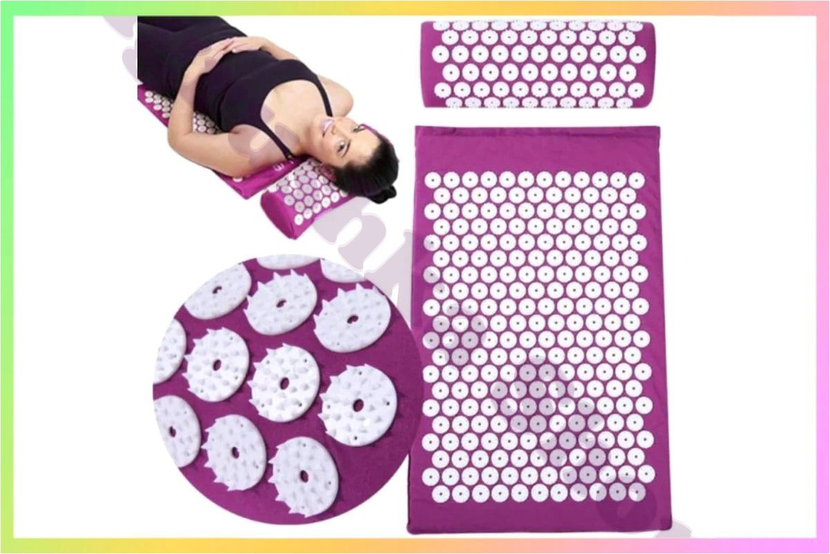 Акупунктурний масажний коврик для спини та ног із подушкою Іплікатор Кузнєцова для зняття напруги та болю, фото 1