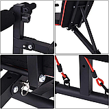 Тренажер для спини та преса регулювань універсальний лавка для тренувань з еспандерами гантелями штангою для дому, фото 4