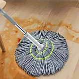 Швабра для сухого та вологого прибирання із самовижимом моп для підлоги мікрофібра телескопічна ручка SHV-222, фото 3