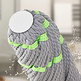 Швабра для сухого та вологого прибирання із самовижимом моп для підлоги мікрофібра телескопічна ручка SHV-222, фото 6