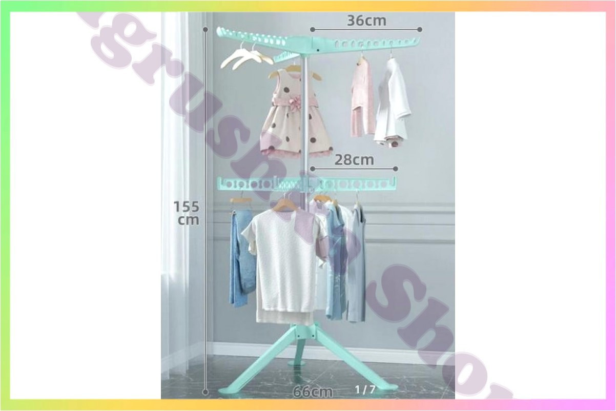 Підлогова сушарка для білизни складна металева стійка для одягу рушників постільної білизни компактна легка конструкція, фото 1
