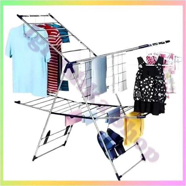 Складна металева сушарка для білизни на підлогу універсальна модель 660 130 для сушіння одягу з нержавіючої сталі, фото 1