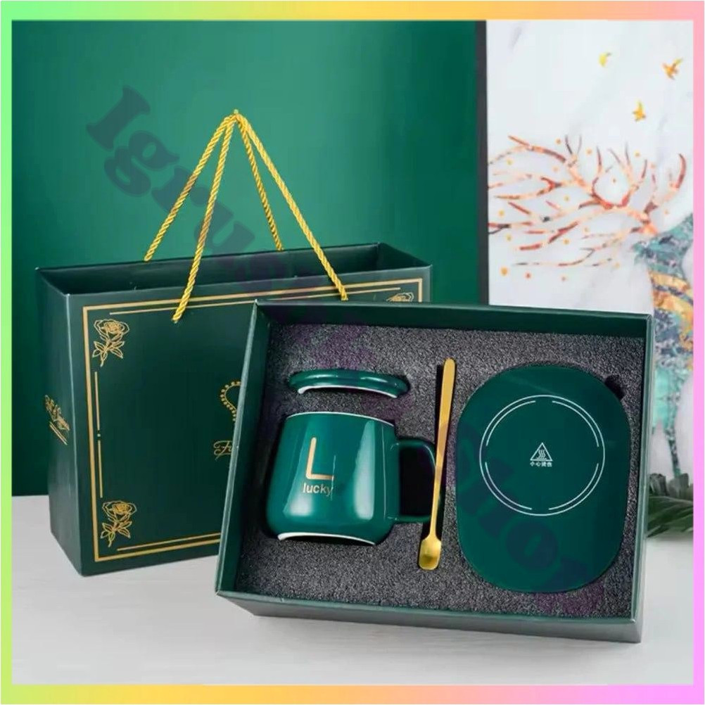 Чашка з підігрівом керамічна подарунковий набір для напоїв з підігрівом термочашка для гарячих напоїв, фото 1