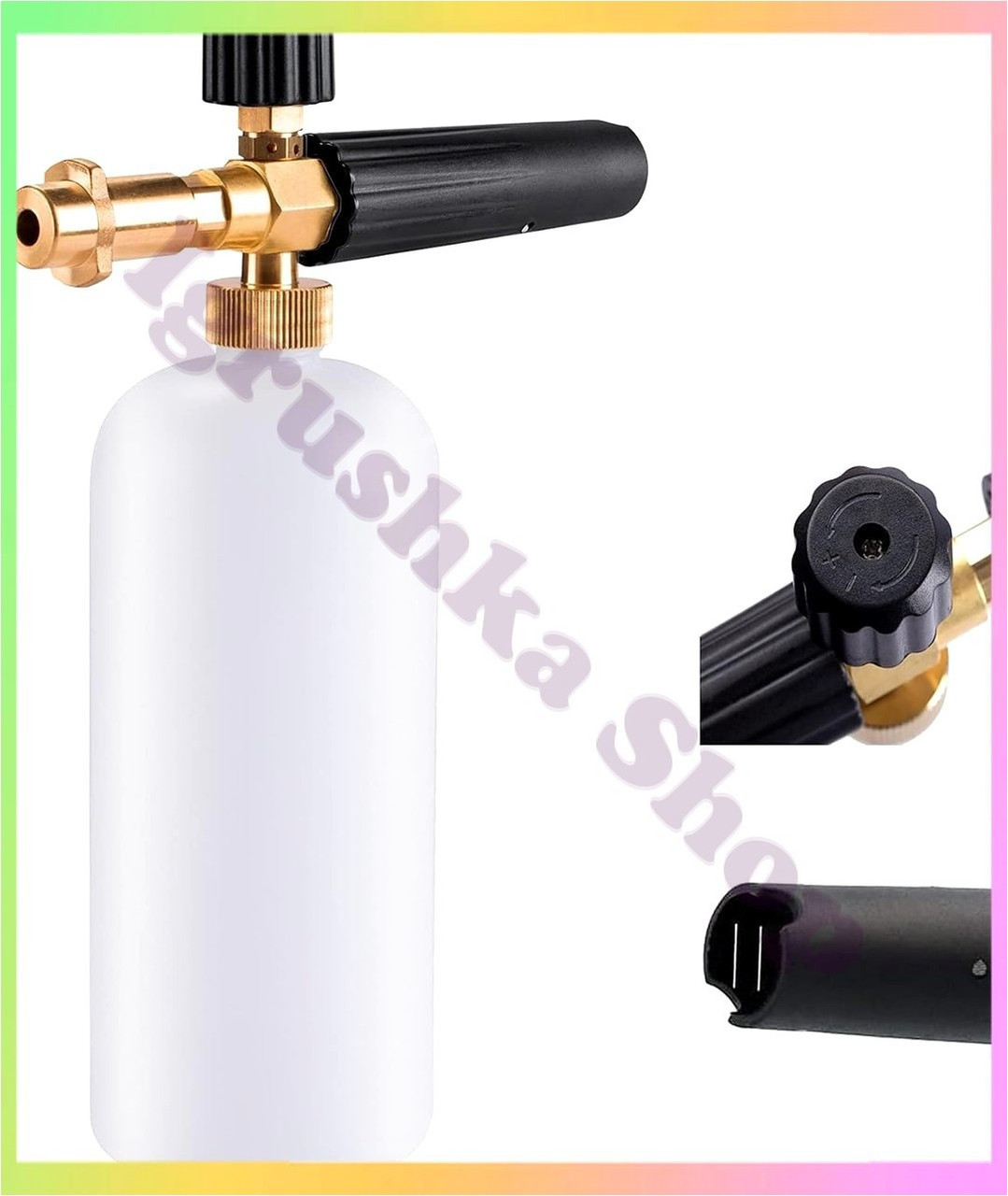 Пінна насадка S4 1л для мийок високого тиску Bosch Aquatak Interskol BlackDecker Makita густа піна для миття автомобіля, фото 1