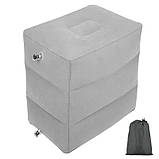 Надувна подушка для подорожей пуф під ноги з трьома рівнями висоти універсальна для літака автомобіля поїзда офісу, фото 2