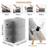 Надувна подушка для подорожей пуф під ноги з трьома рівнями висоти універсальна для літака автомобіля поїзда офісу, фото 4